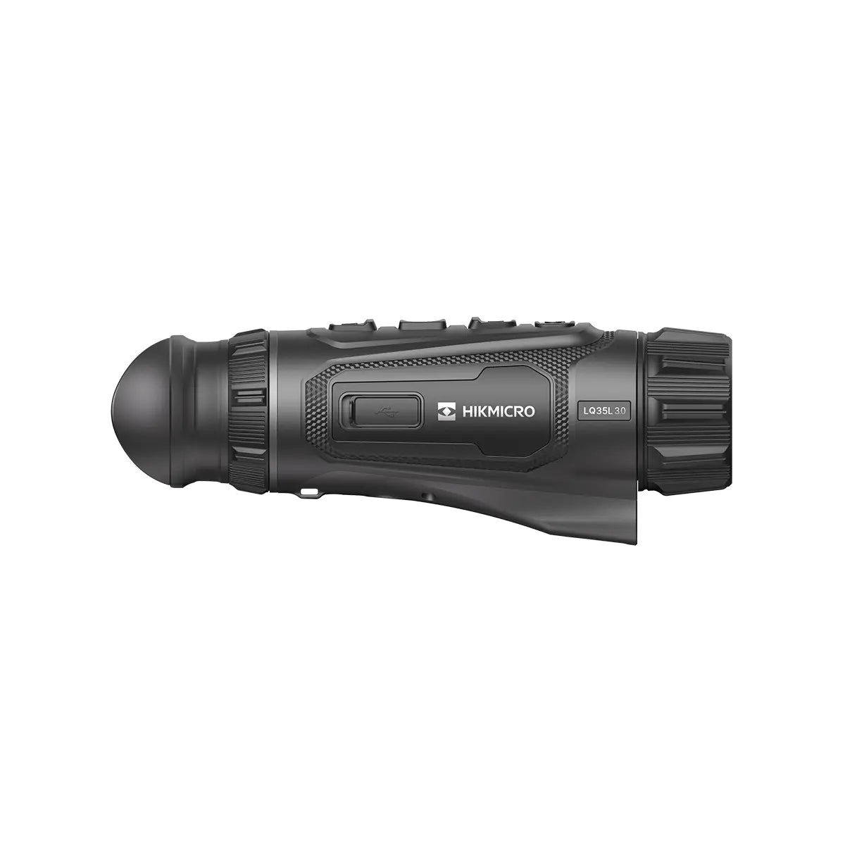 Black thermal imaging device with Hikmicro branding on a white background