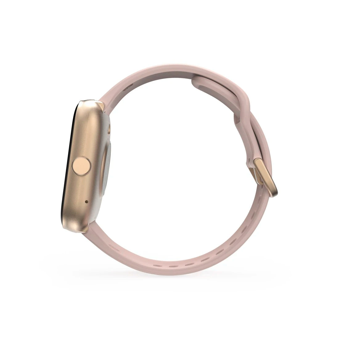 Smartwatch with a pink band on a white background