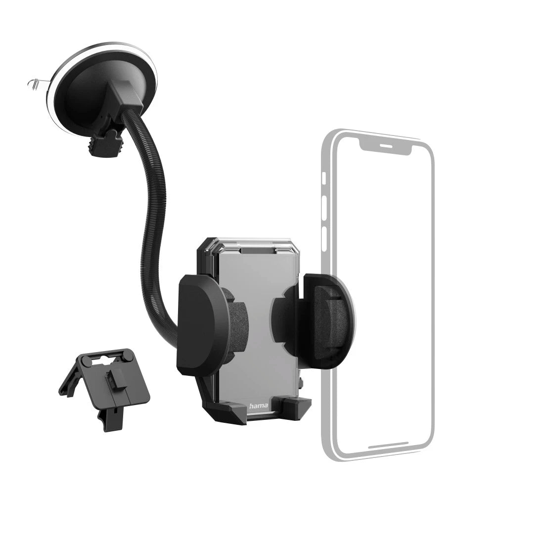 Hama “Multi” 2-in-1 Car Mobile Phone Holder Kit for Vent and Windscreen