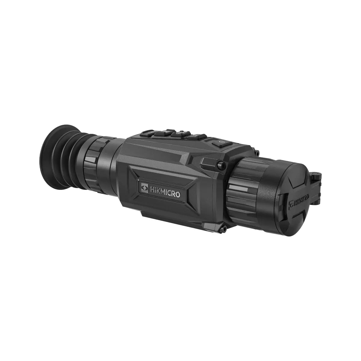 Black thermal imaging camera on a white background