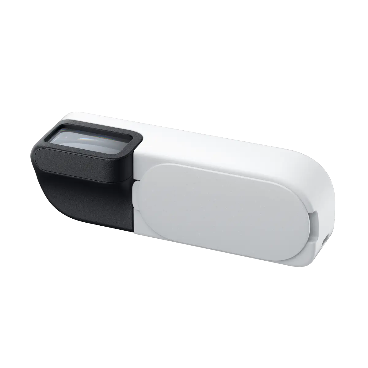 White and black electronic device on a white background