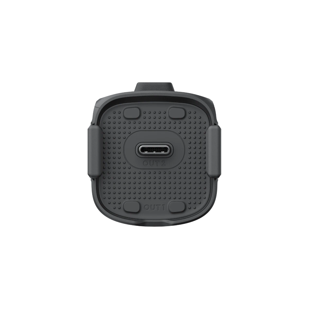Black car mount phone holder on a white background