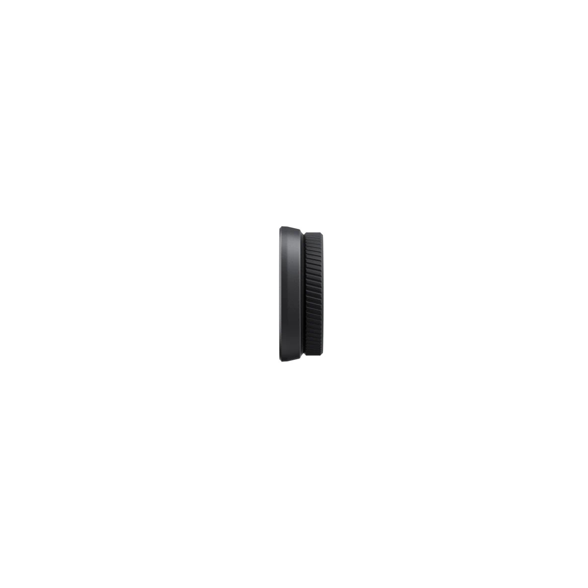 Black cylindrical object on a white background