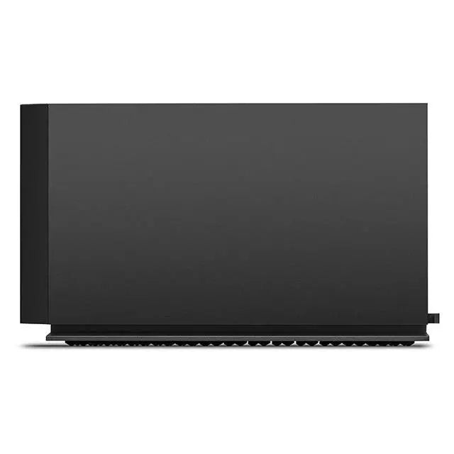 Black electronic device on a white background