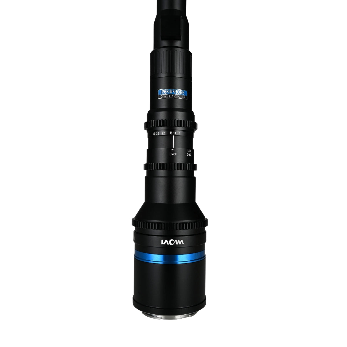 Laowa 24mm T14 2x Periprobe CINE Macro Lens top angle close up