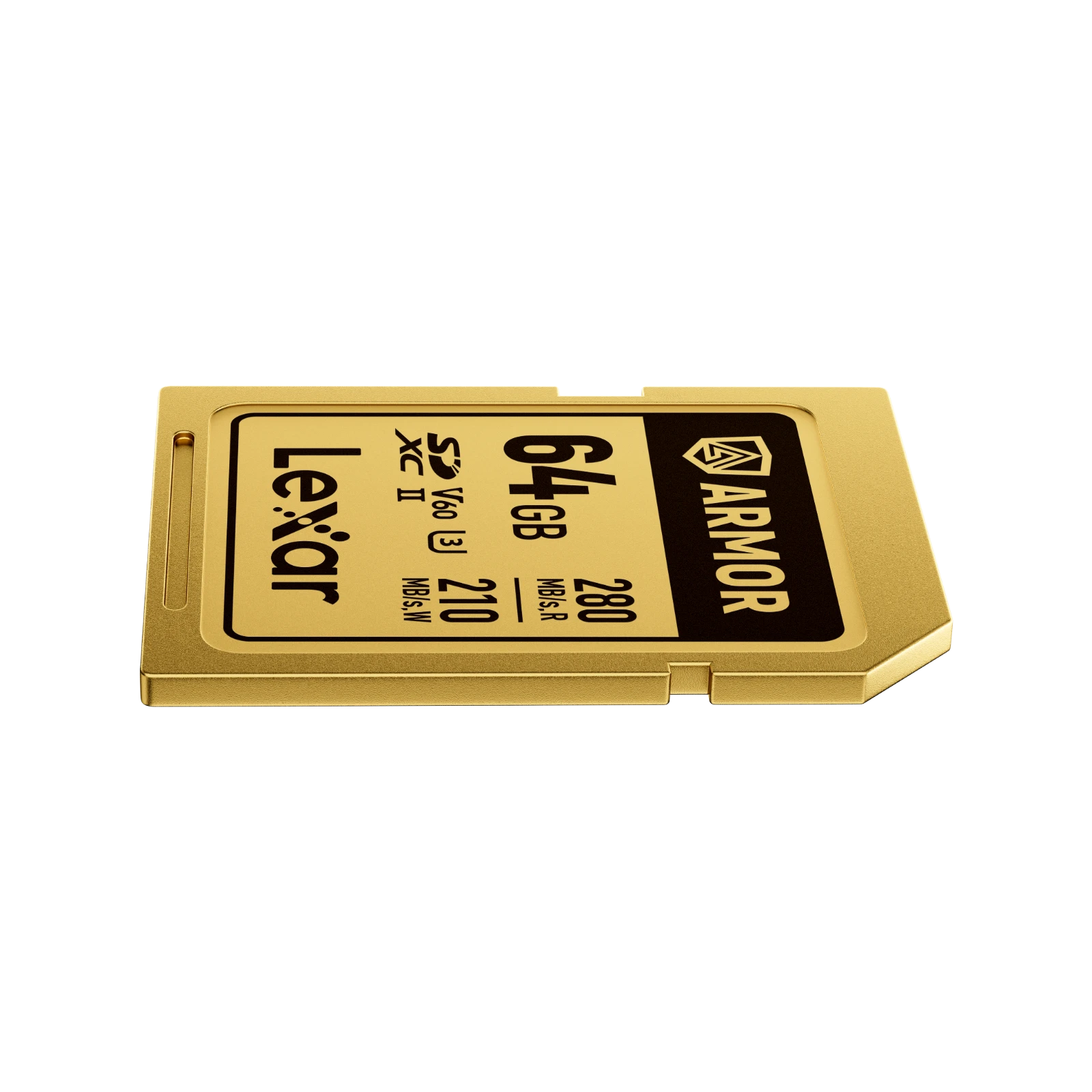 Lexar® ARMOR GOLD SDXC™ UHS-II Card - 64gb side angle