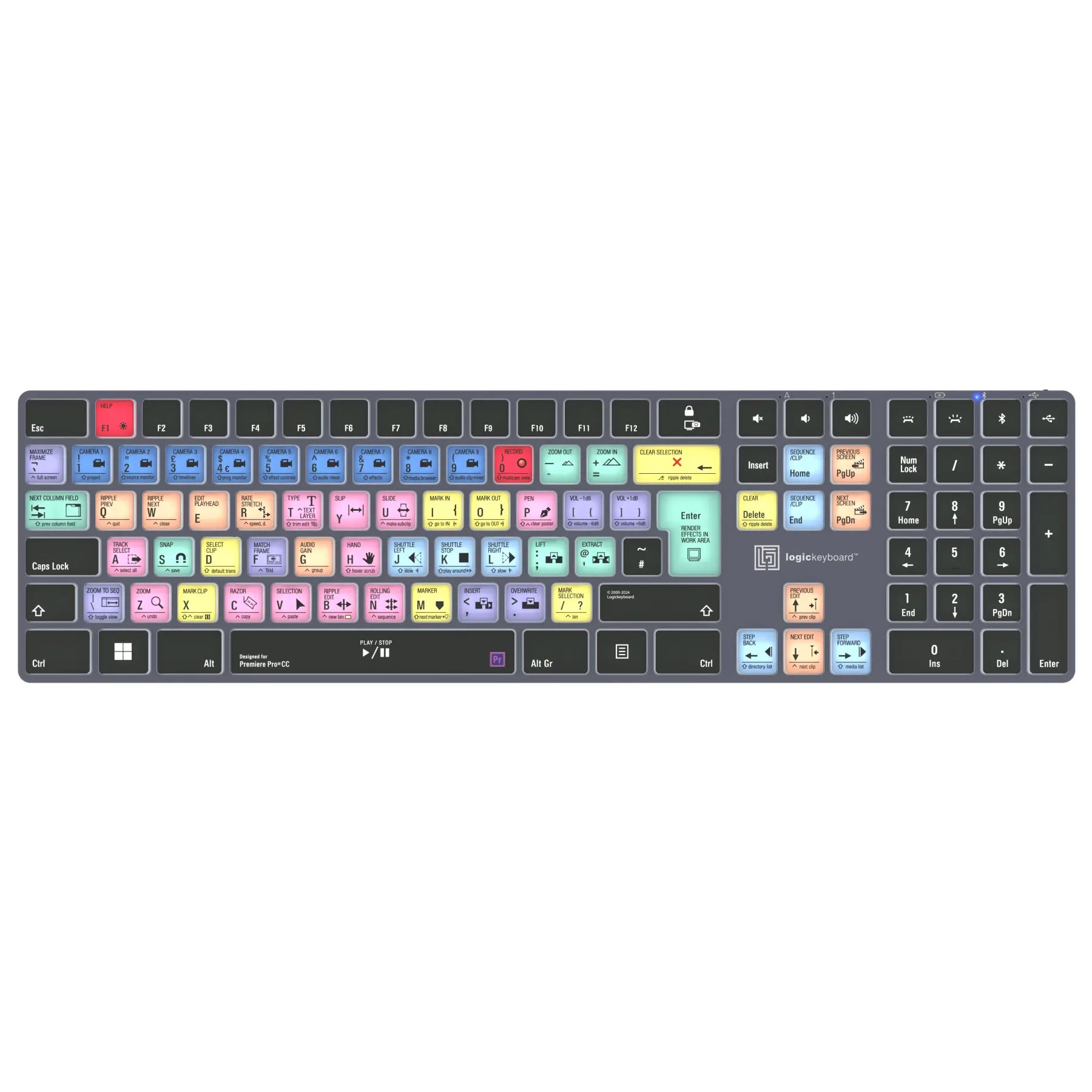 LogicKeyboard - Adobe Premiere Pro CC TITAN Wireless Backlit Keyboard - Windows