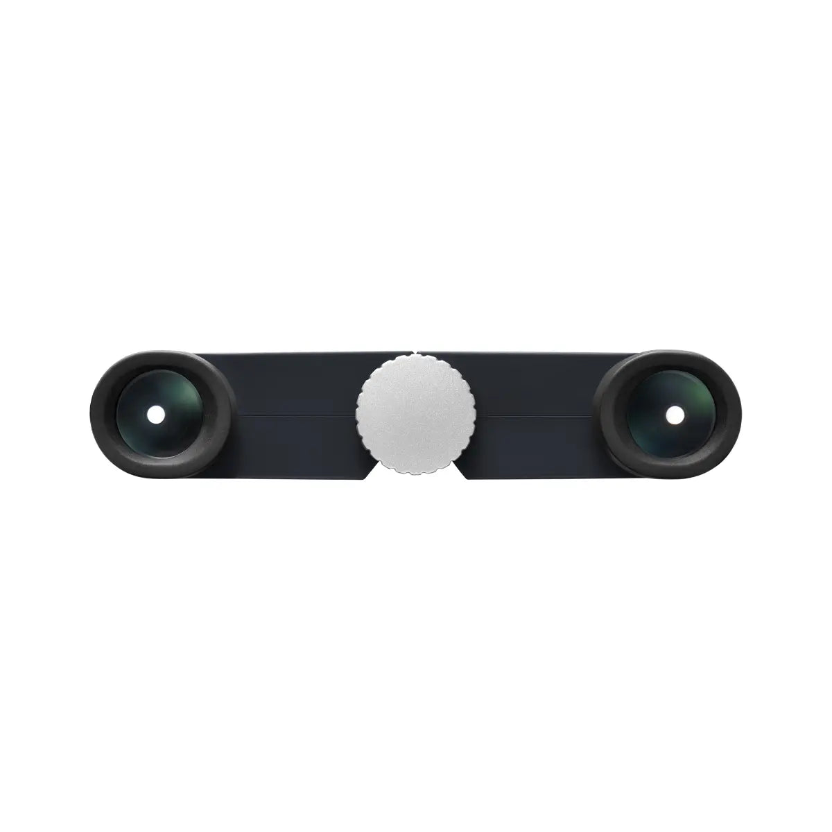 Phone camera lens with a white filter on a white background