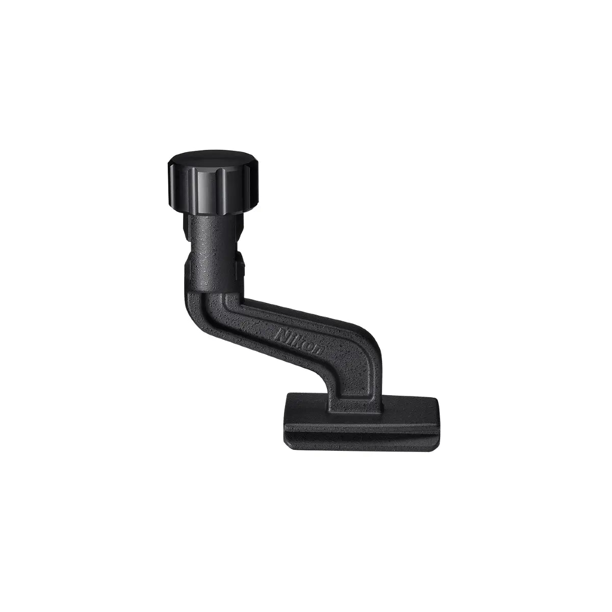 Black camera bracket on a white background
