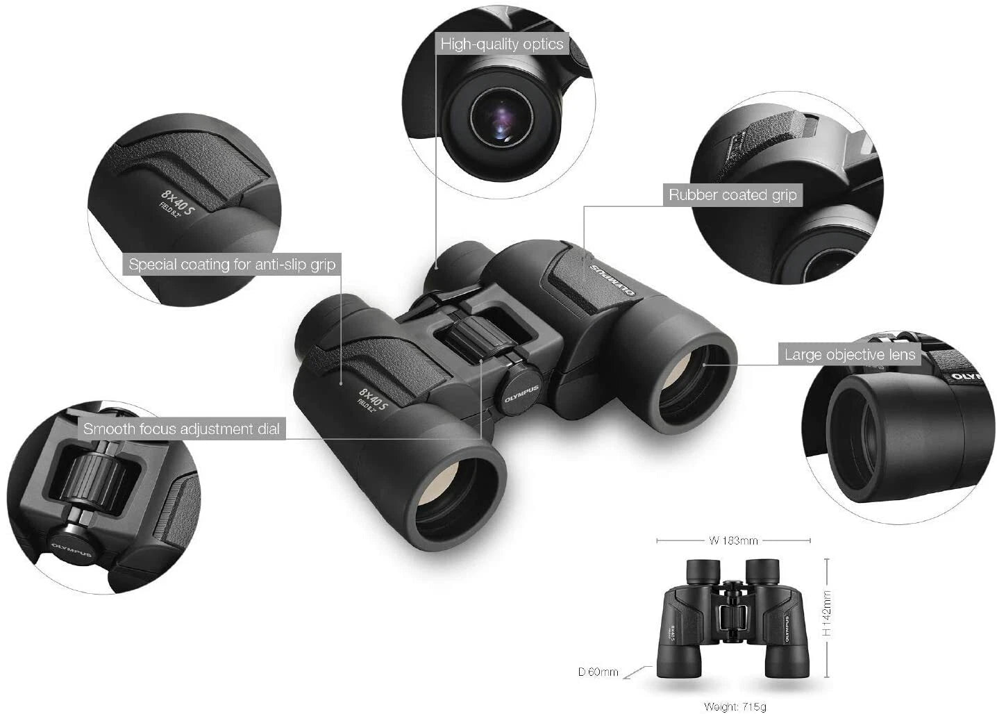 Clearance OM SYSTEMS 8x40 S Binocular
