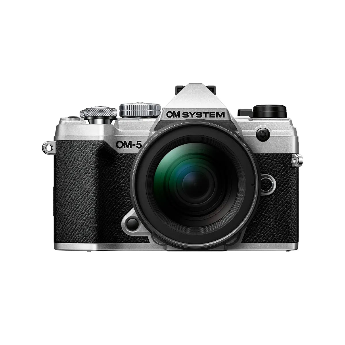 Olympus OM System OM-5  Mirrorless Digital Camera Silver with 12-45mm Lens front