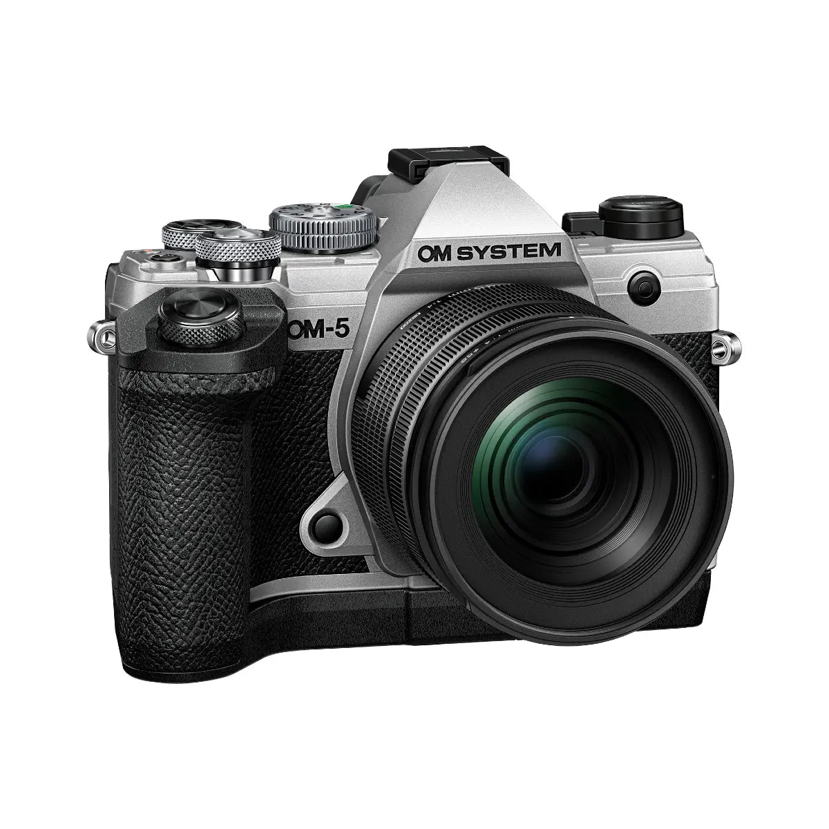 Olympus OM System OM-5  Mirrorless Digital Camera Silver with 12-45mm Lens side