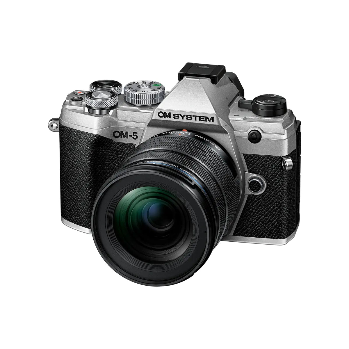 Olympus OM System OM-5  Mirrorless Digital Camera Silver with 12-45mm Lens side
