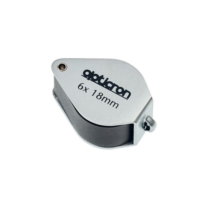 Metallic object with 'Opticon' branding and specifications on a white background