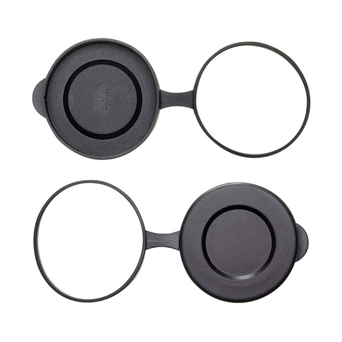Two black eyeglass cases on a white background