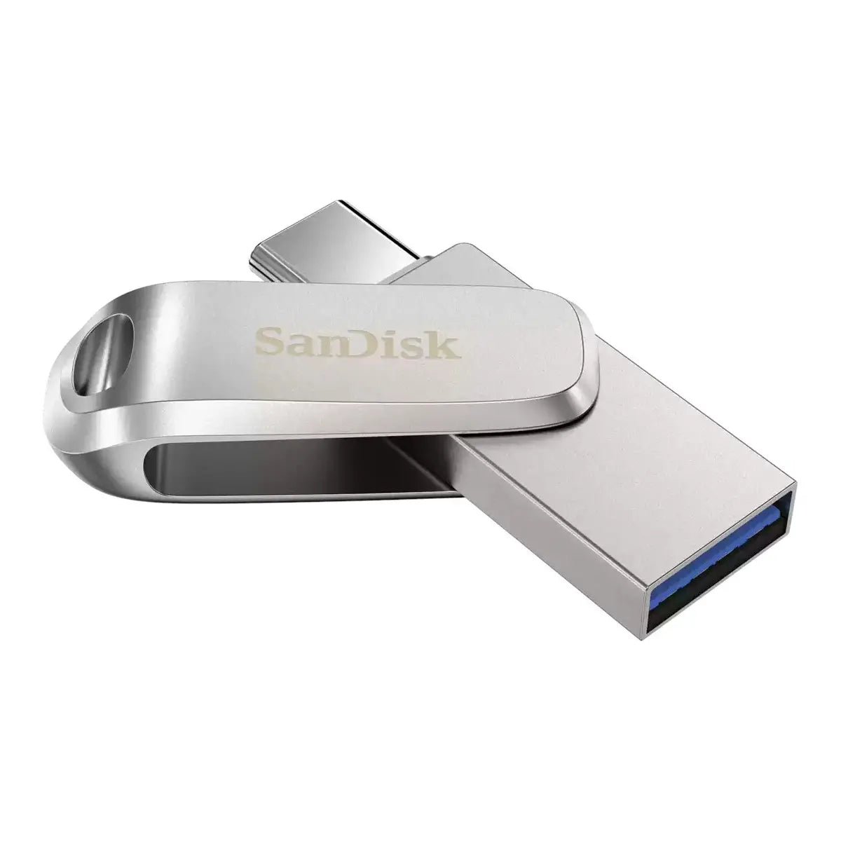 SanDisk 64GB Ultra Dual Drive Luxe USB-A / USB-C 3.2 Flash Drive - Steel