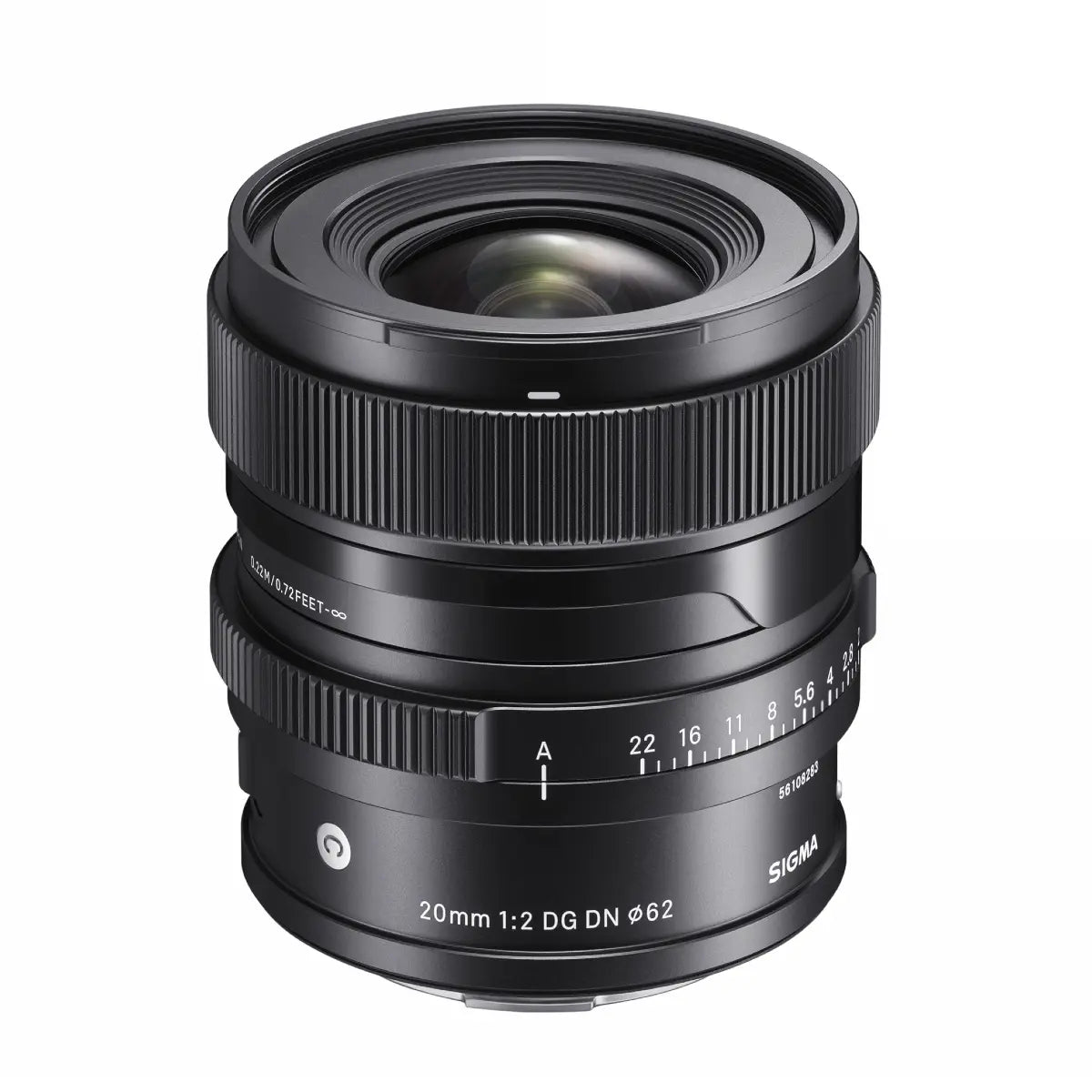 Sigma AF 20mm F/2 DG I Contemporary Lens - Sony E- Fit top front