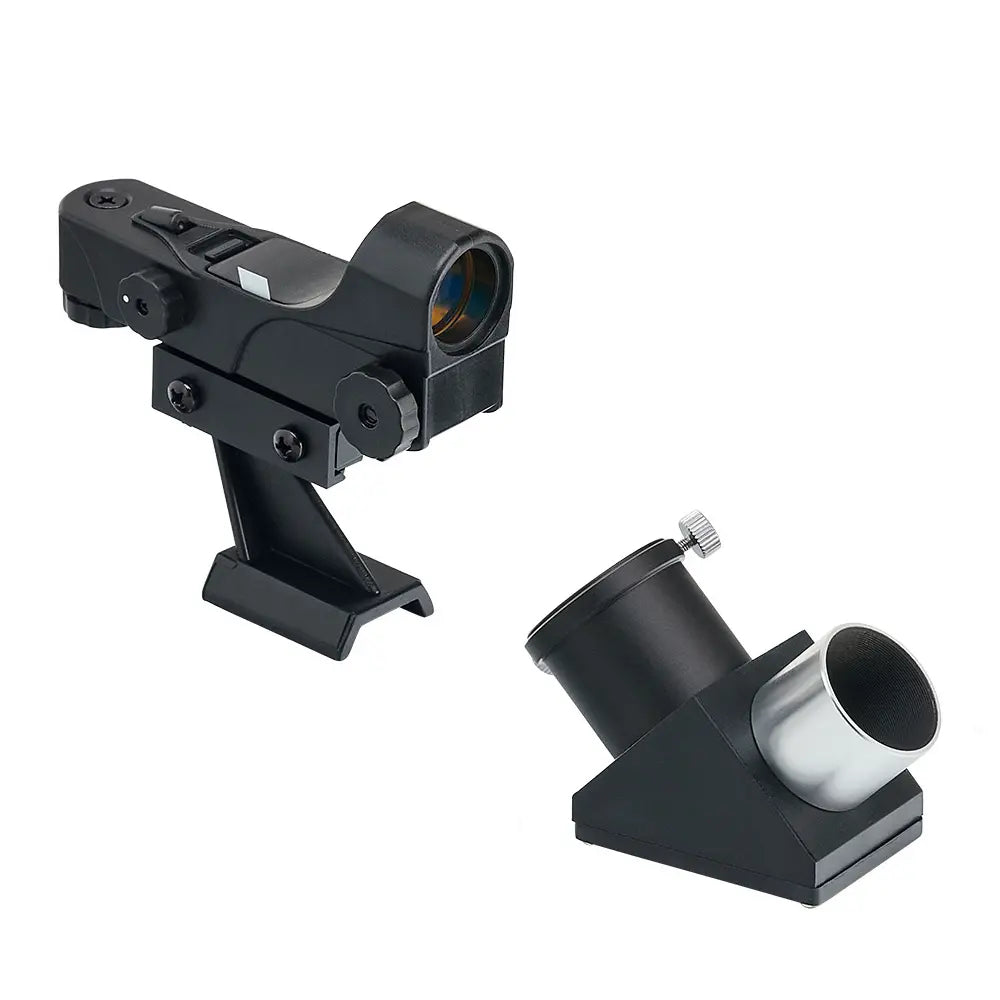 Telescope accessories on a white background