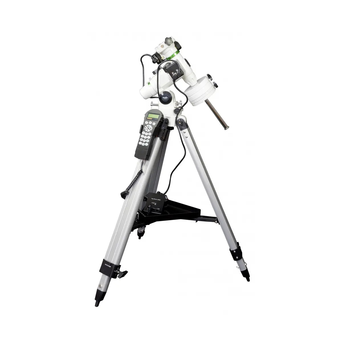 Telescope mount with a white and black design on a white background