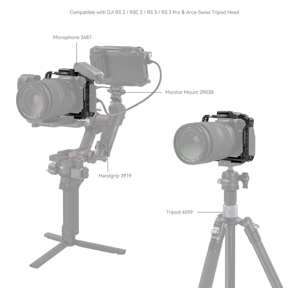 SmallRig Cage for Panasonic LUMIX G9 II/S5 II/S5 IIX 4022 product photo of mounting options