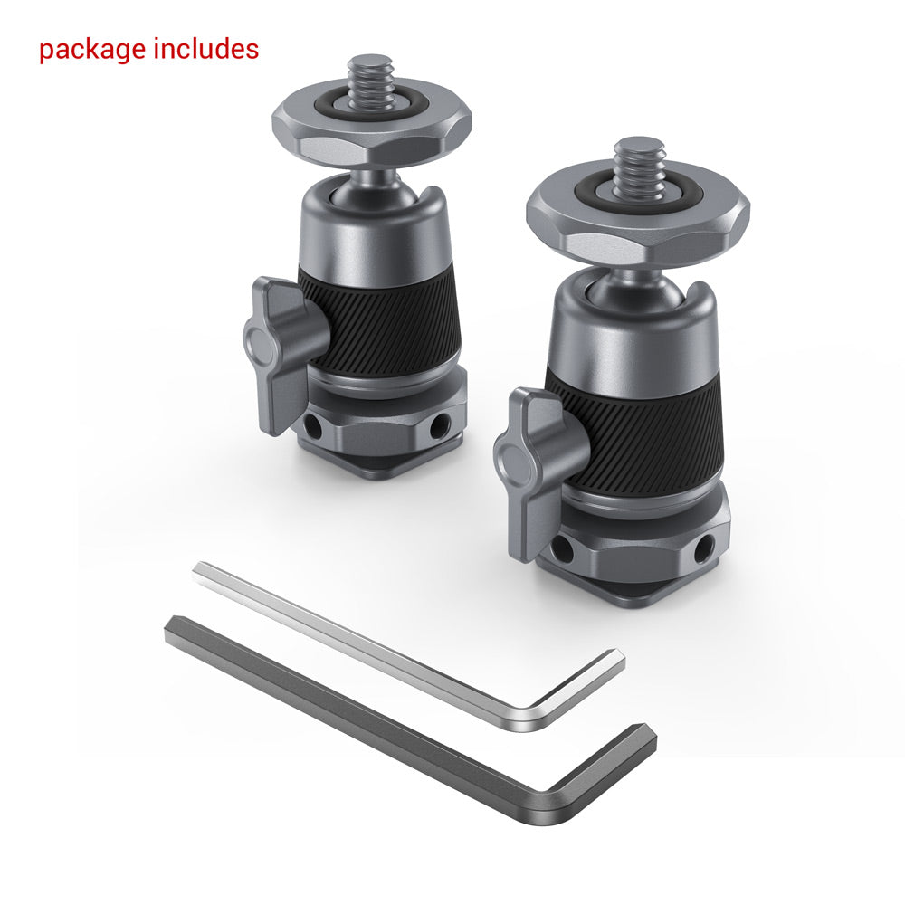 SmallRig Mini Ball-Head Kit With Removable Cold Shoe (2 pcs) 2948B product photo of contents