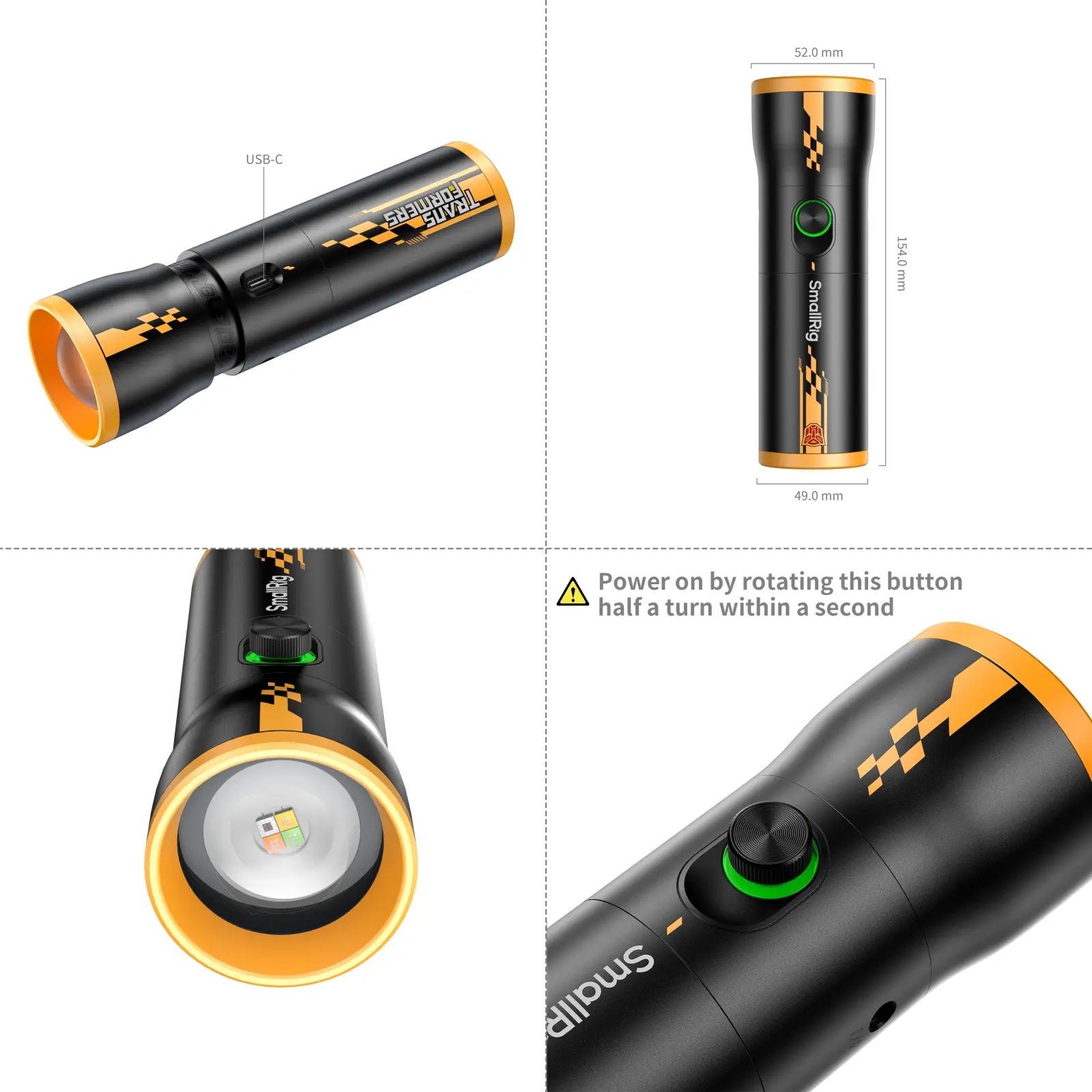 SmallRig RF 10C Portable Focusable LED Video Light - BumbleBee Edition