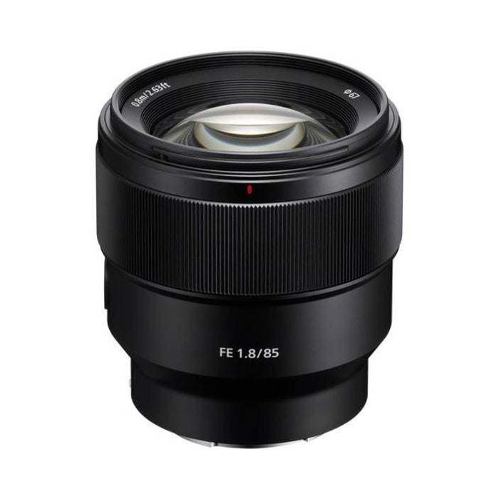 Sony FE 85mm f1.8 E Mount Lens top angle