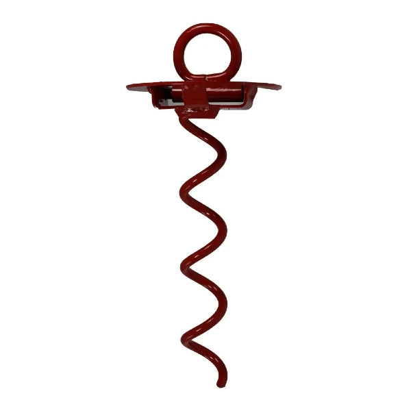 Red spiral anchor on a white background