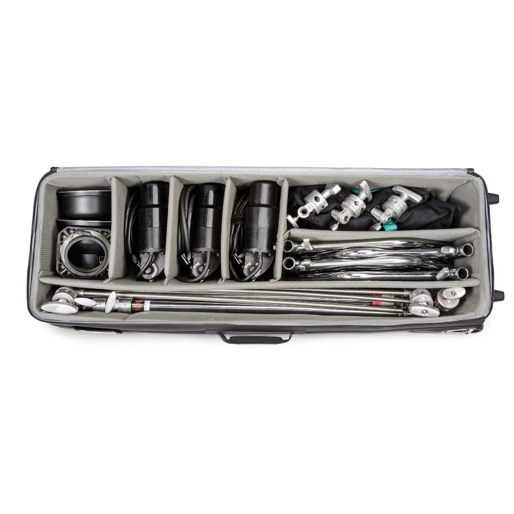 Think Tank Production Manager 50 V2 inside case with camera equipment inside