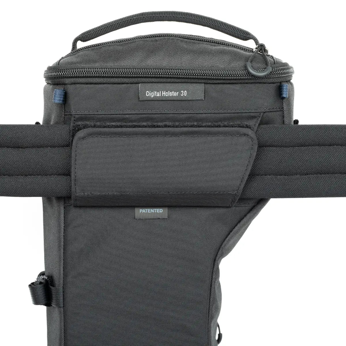 Black digital holster 30 bag with visible branding on a white background