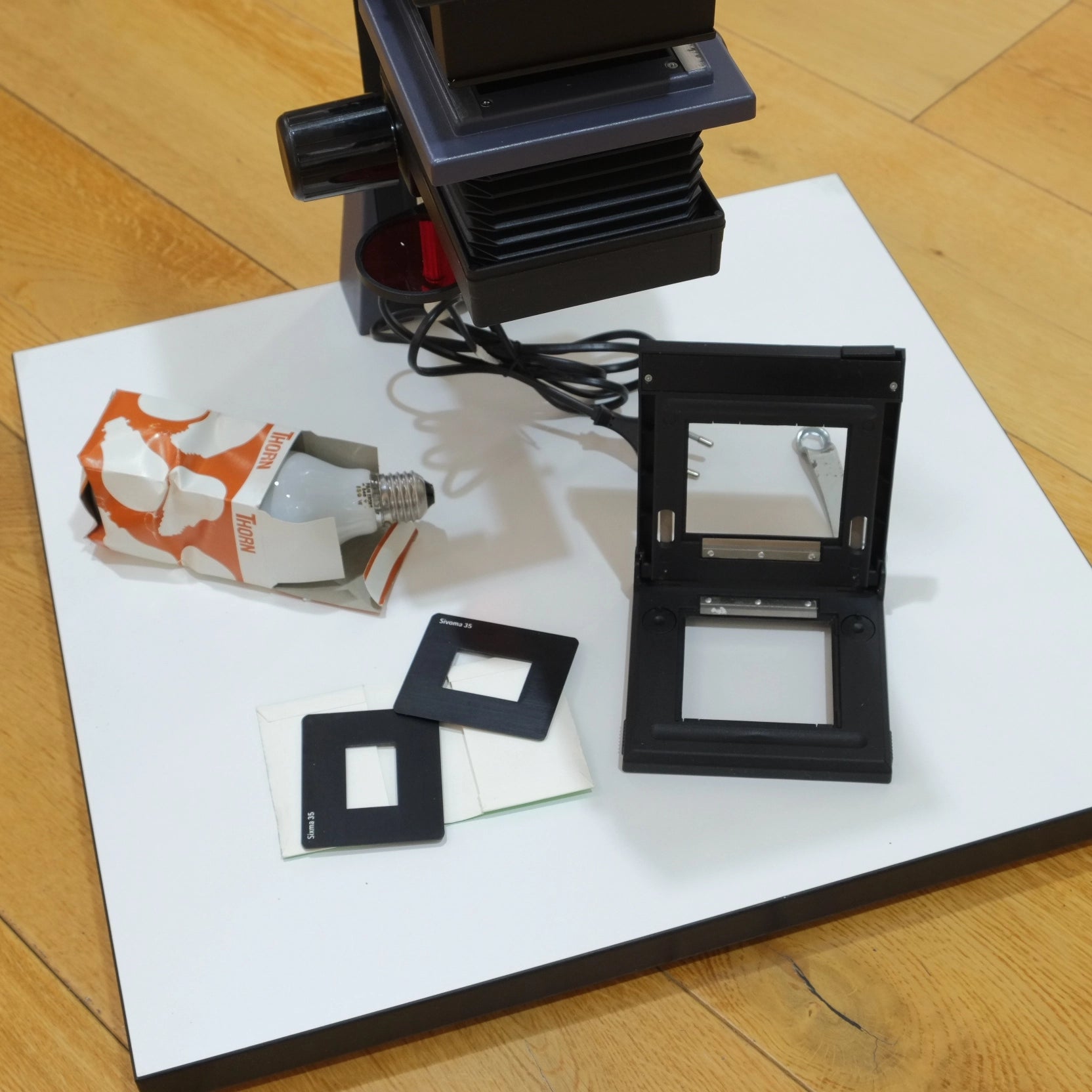 Used Boxed Durst M670 Black and white Enlarger Barely used - front angle 