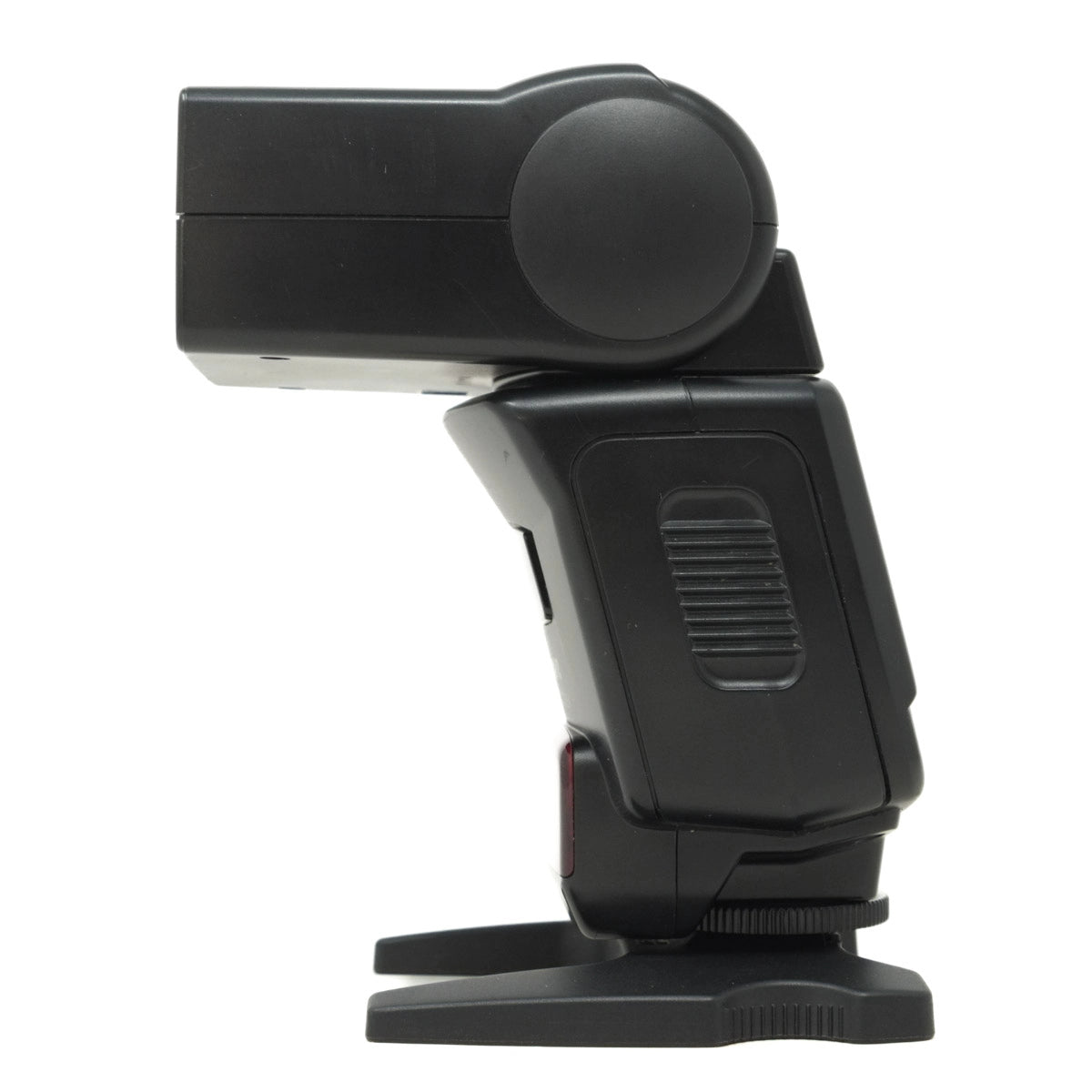 Black camera flash on a white background