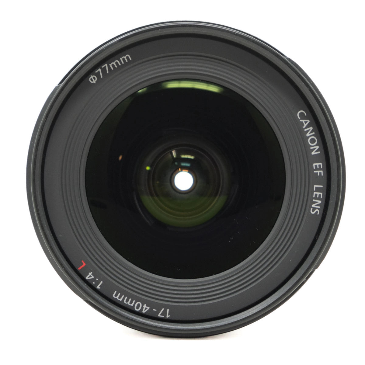 Used Canon EF 17-40mm F4 L USM Lens - top angle 