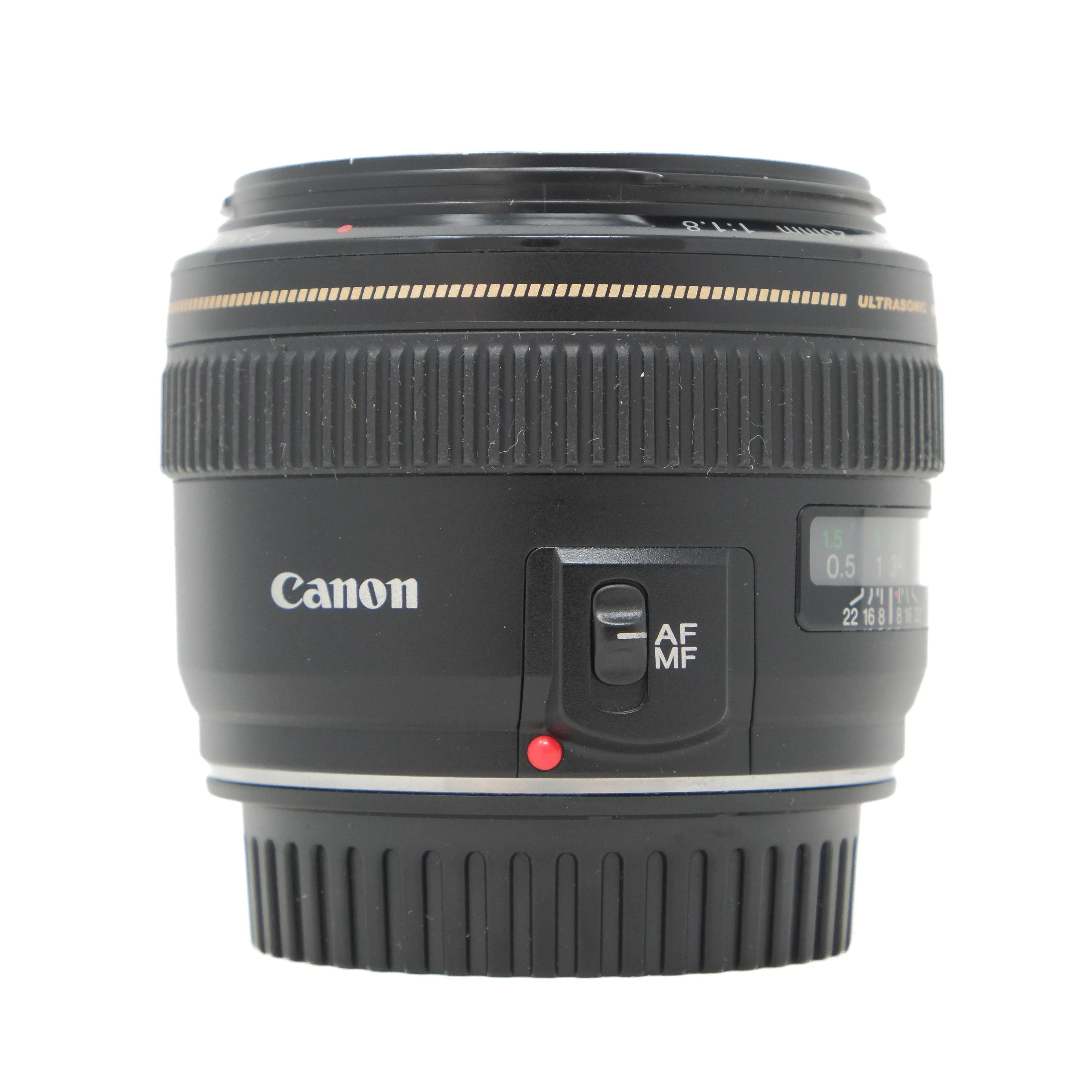 Canon camera lens on a white background