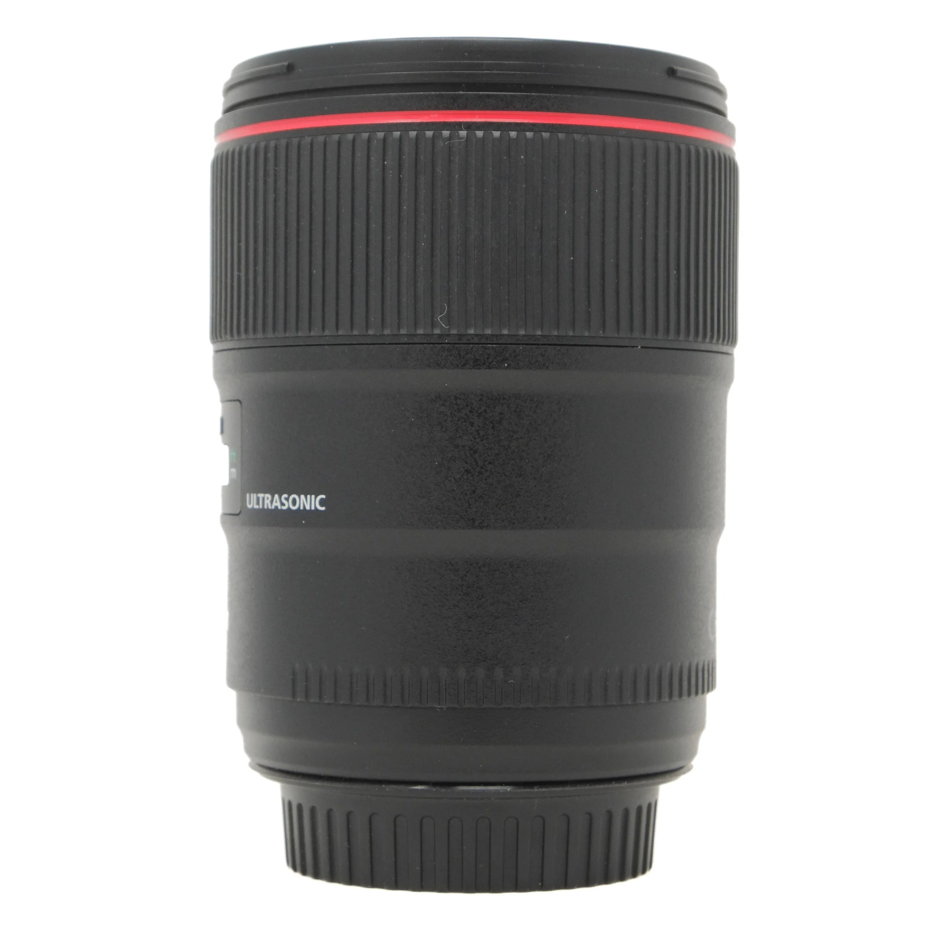 Camera lens with 'Ultrasonic' text on a white background