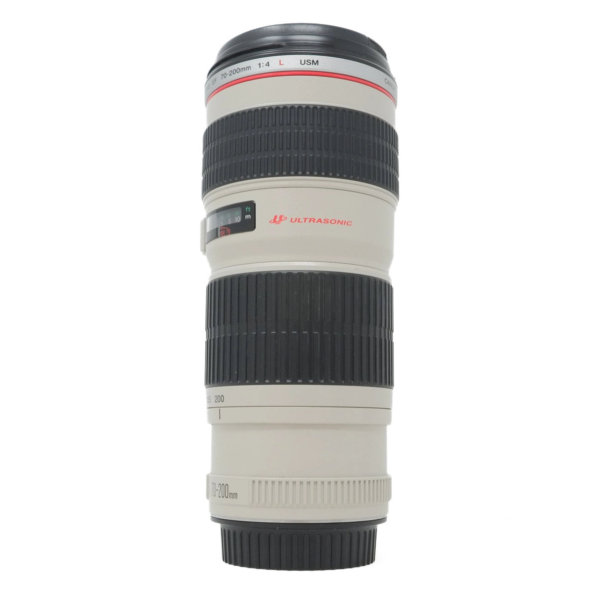 Camera lens with 'Canon' branding on a white background