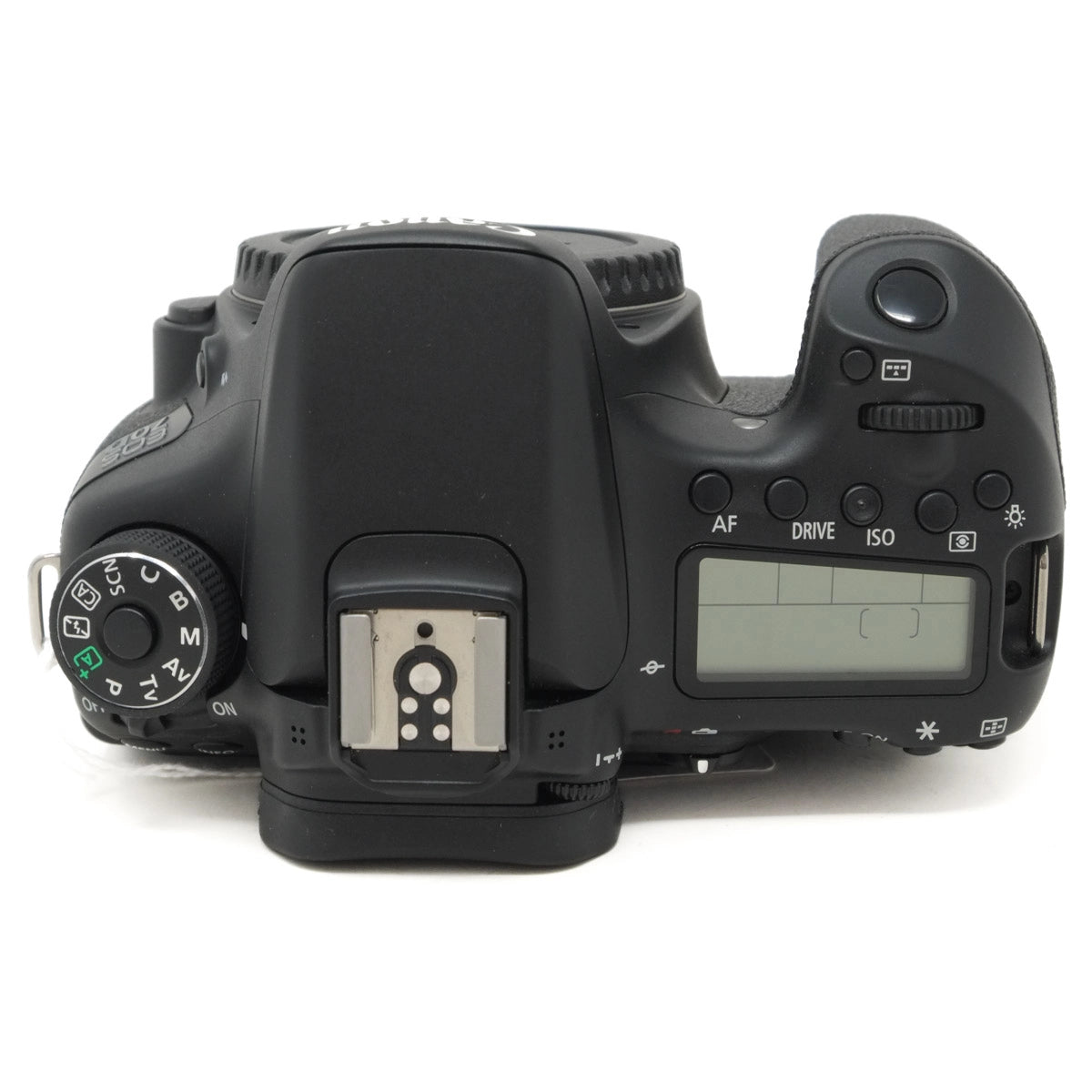 Used Canon EOS 70D DSLR camera with only 2,155 ACT. - top angle 