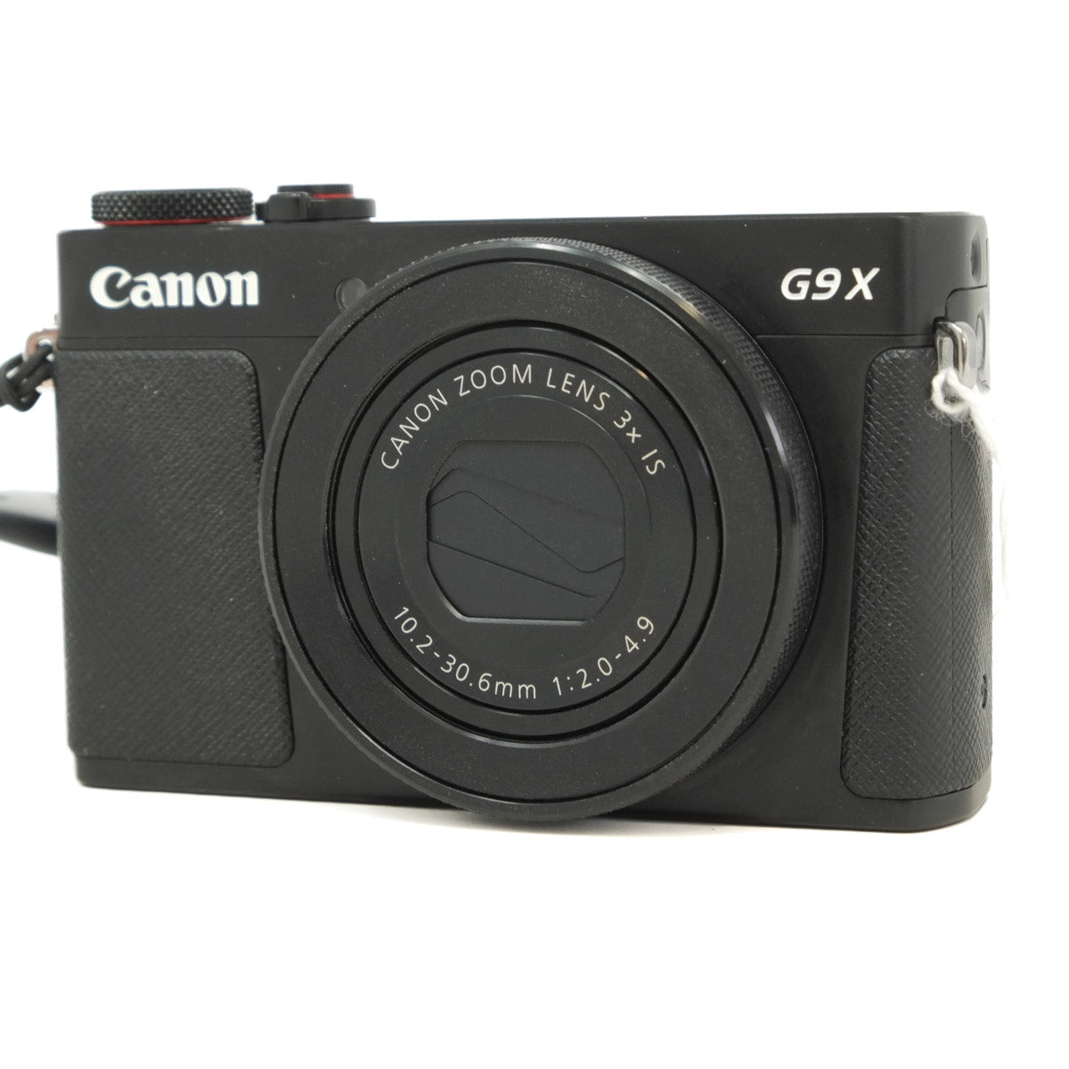 Black Canon G9 X camera on a white background