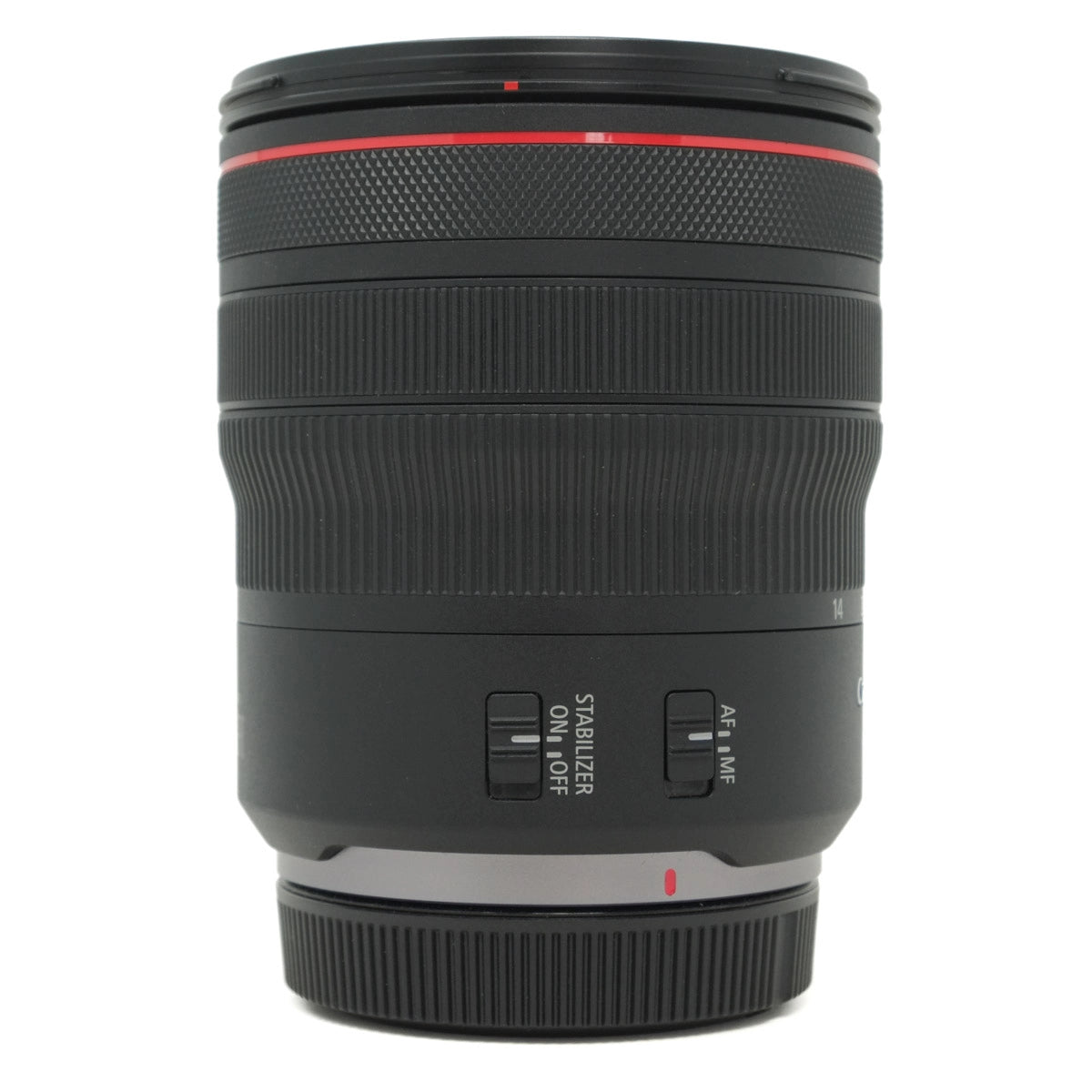 Used Canon RF 14-35mm F4 L IS USM Lens - side angle 