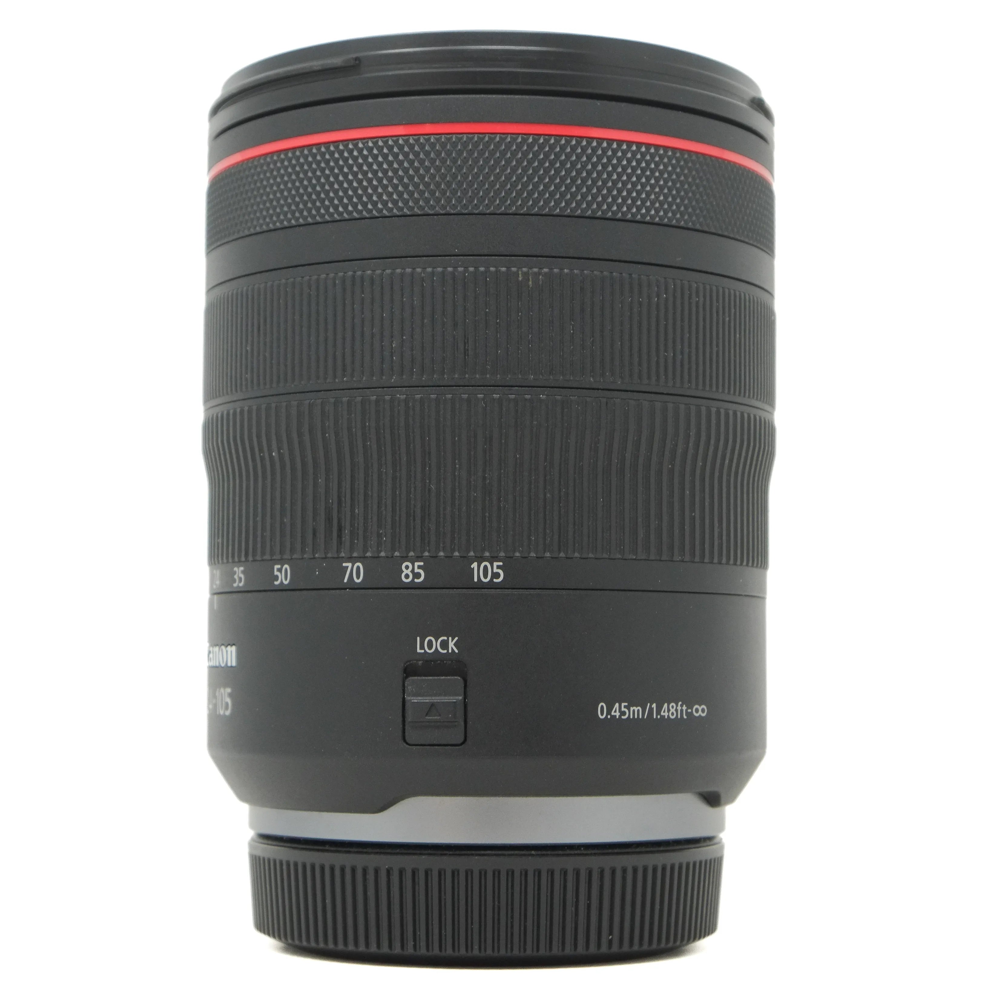 Used Canon RF 24-105mm f4 L IS USM Lens - side angle 