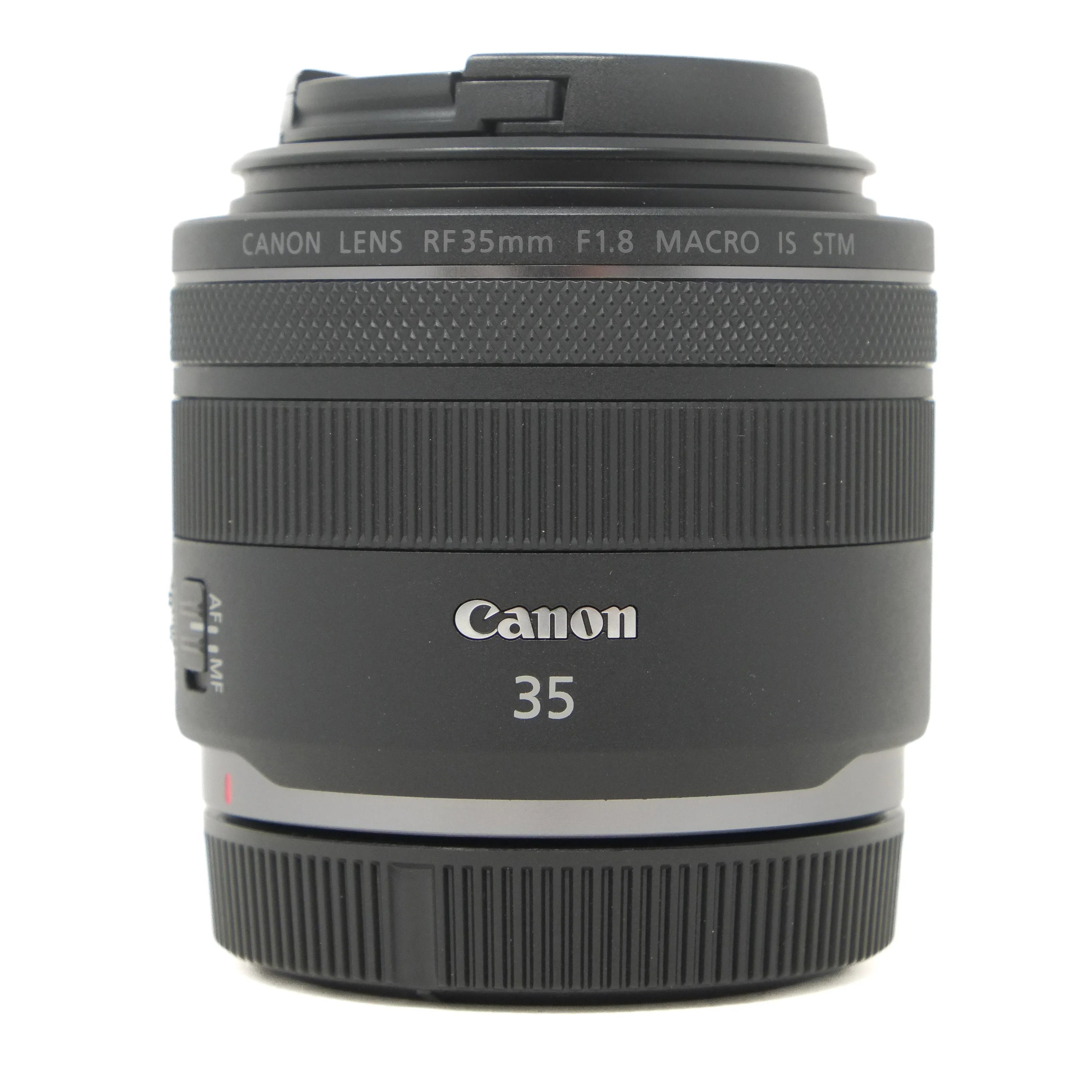 Used Canon RF 35mm f1.8 Macro IS STM Lens - front angle 
