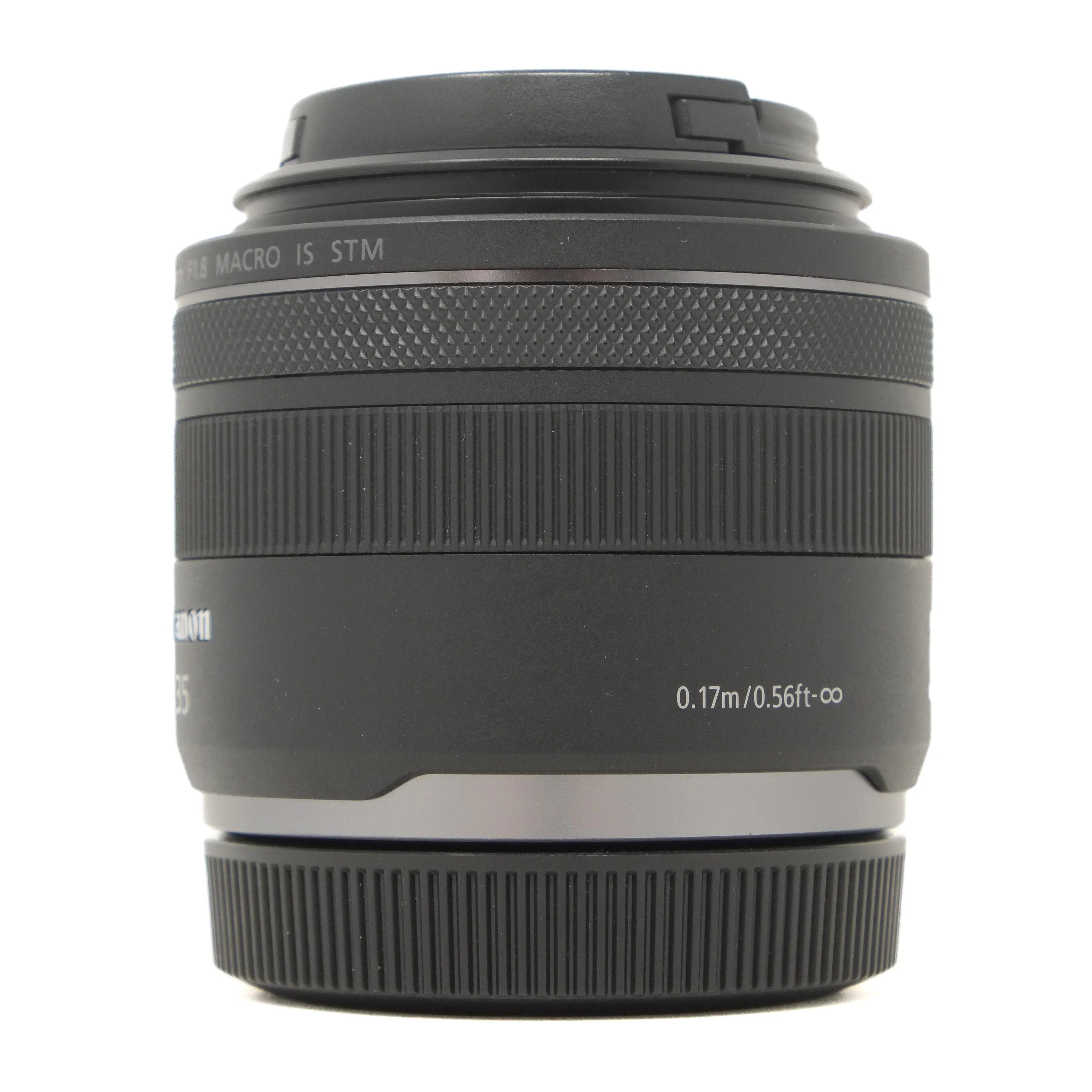 Used Canon RF 35mm f1.8 Macro IS STM Lens - side angle 