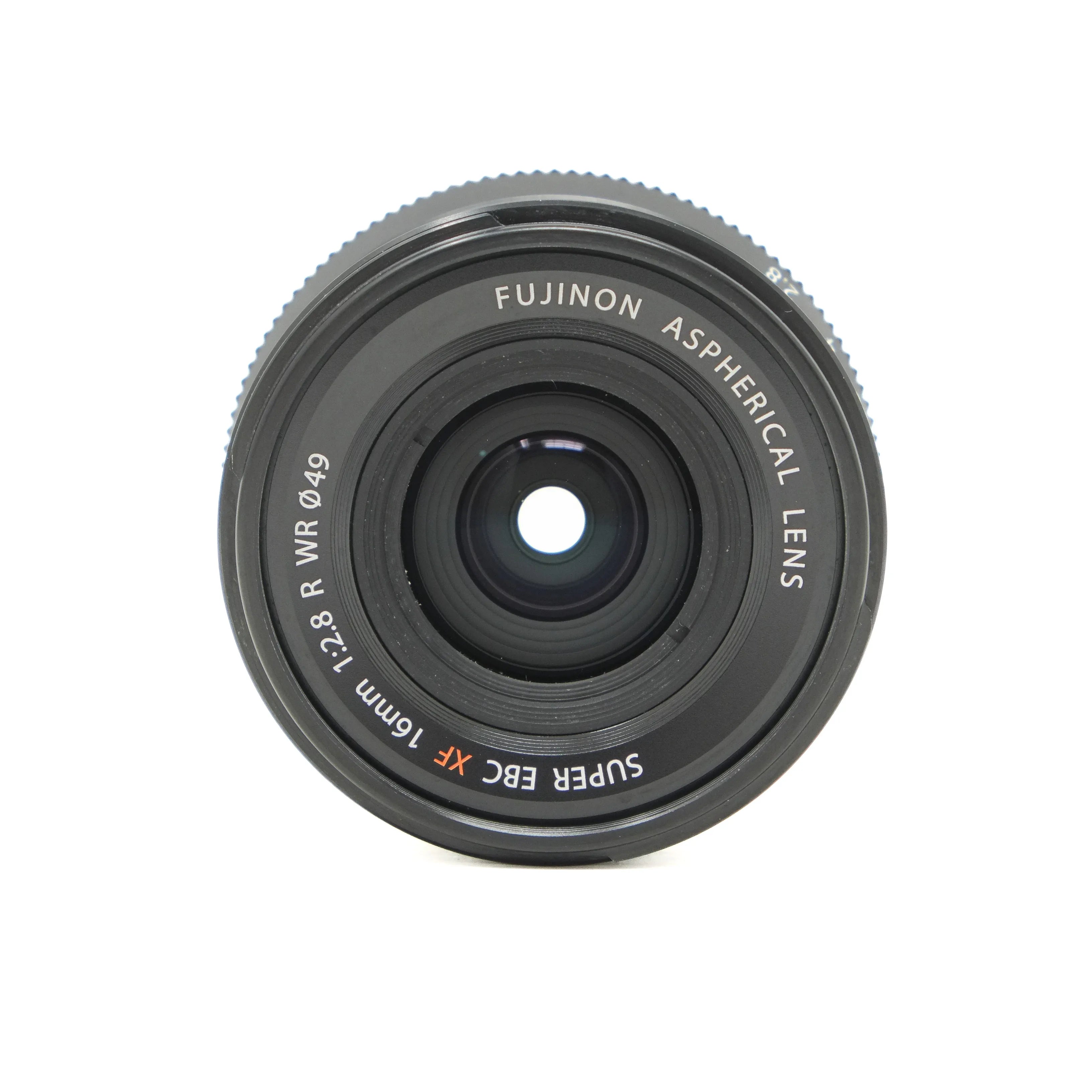 Fujifilm camera lens on a white background