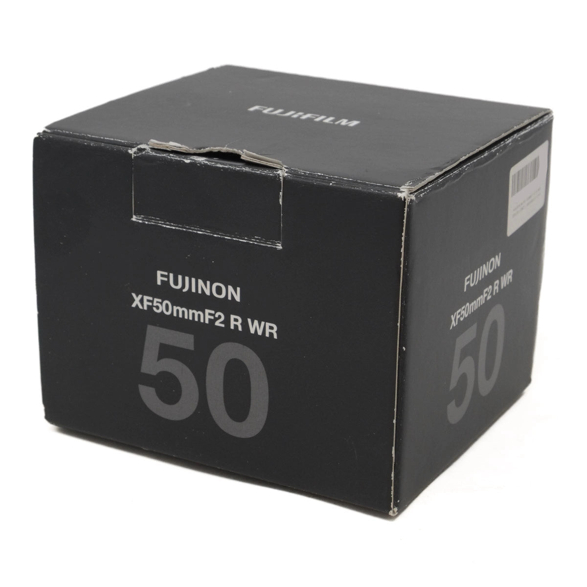 Black box with Fujinon branding and product details on a white background