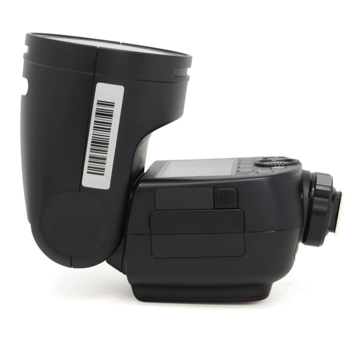 Used Godox V1 C Fully TTL rechargeable flash unit for Canon Rf - side angle 