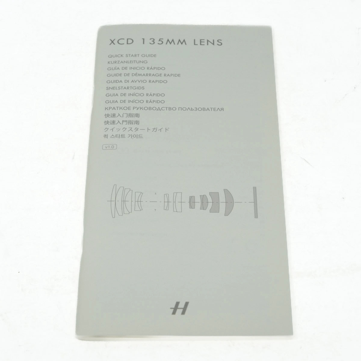 XCD 135mm lens quick start guide on a white background