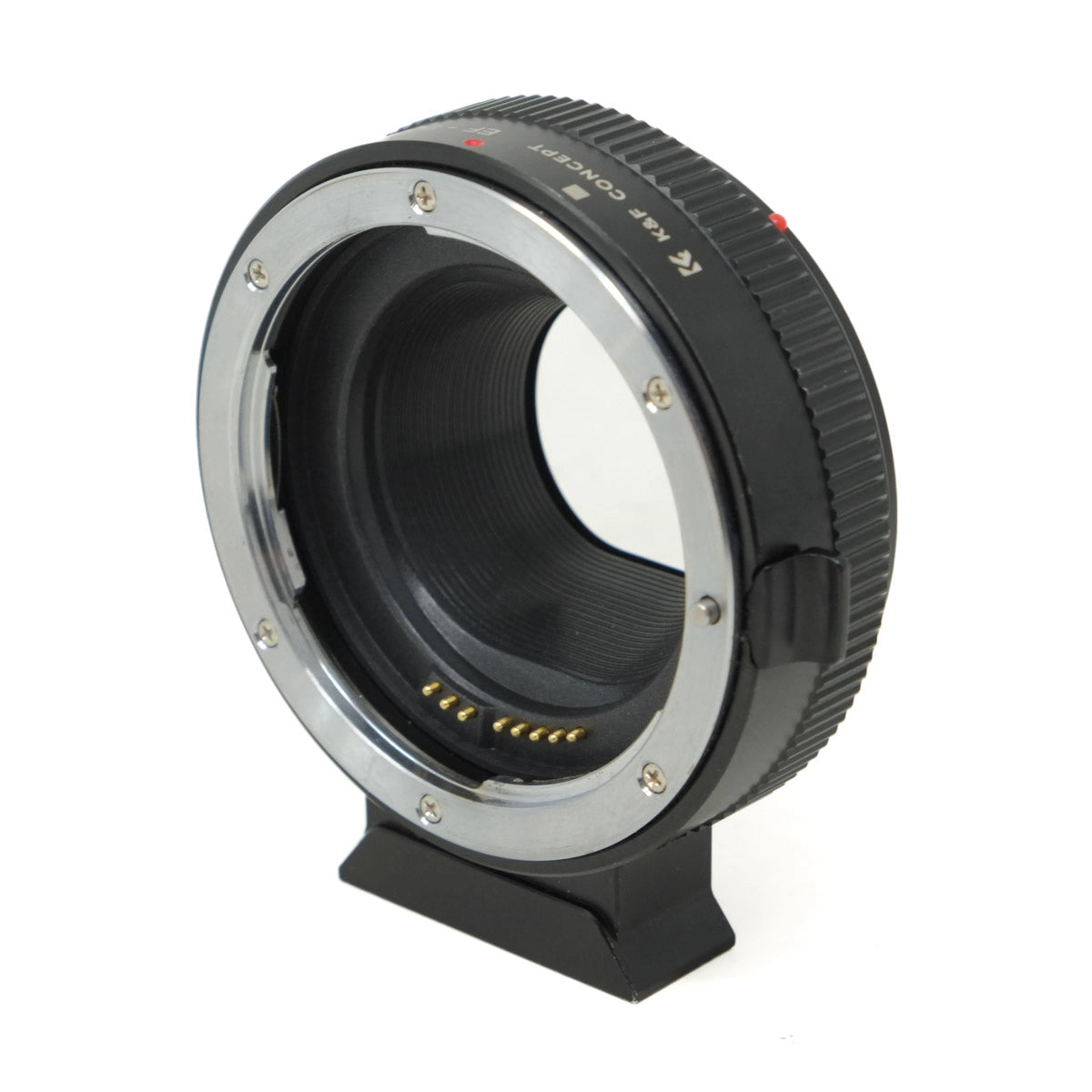 Camera lens adapter on a white background