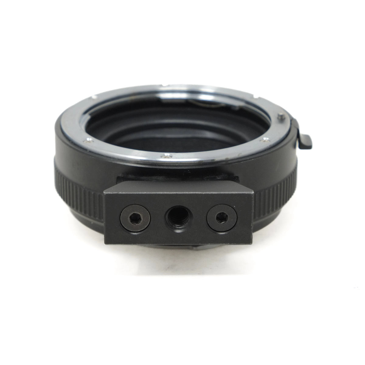 Camera lens adapter on a white background