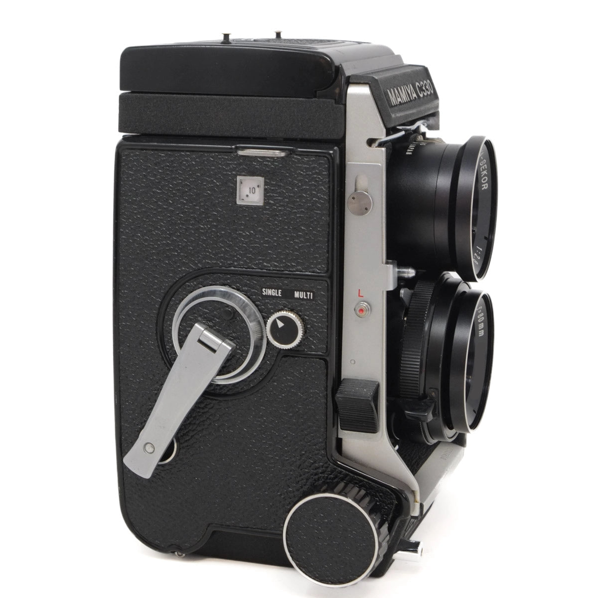 Used Mamiya C330F Professional F twin lens reflex - side angle 