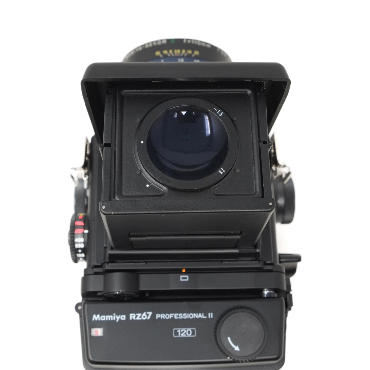 Used Mamiya RZ67 Pro II with 110mm F2.8 and WLF + 120 PRO II back - top angle 